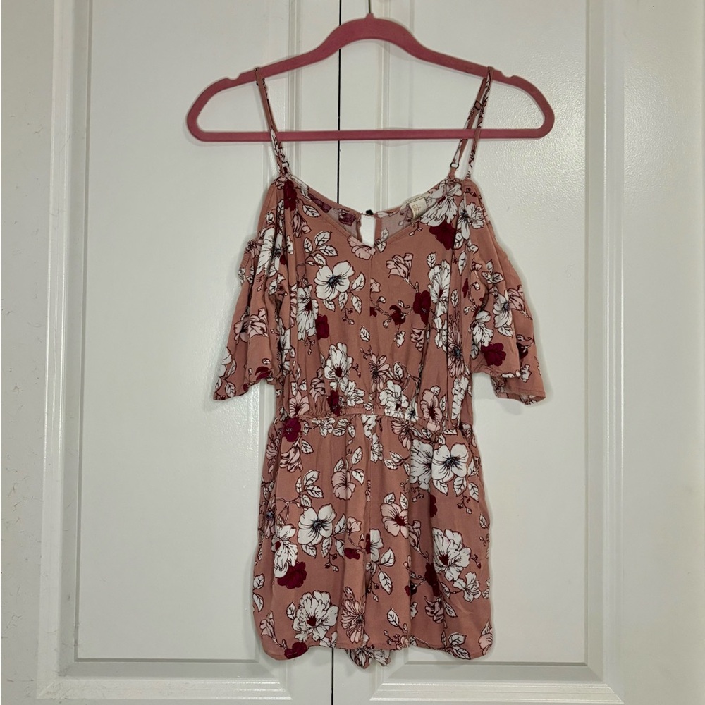 Elegant pink floral romper